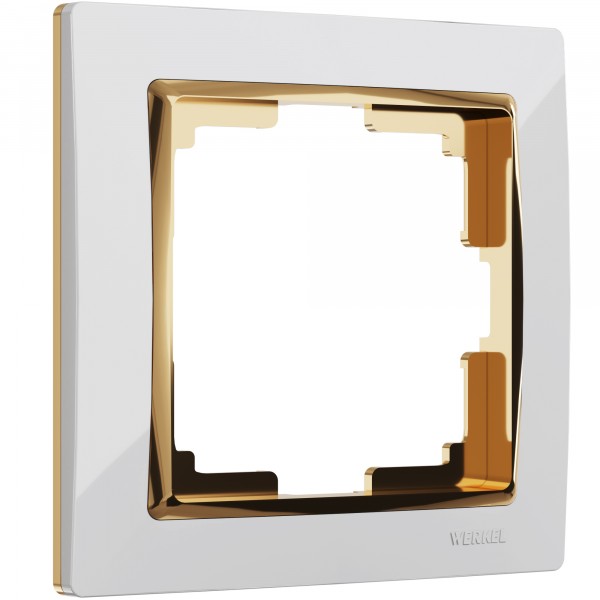 Рамка на 1 пост Werkel WL03-Frame-01-white-GD Snabb (белый/золото) - купить в Перми