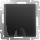 Розетка влагозащищенная с заземлением с защитной крышкой и шторками Werkel WL08-SKGSC-01-IP44 Черная матовая - купить в Перми