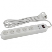 USF-5es-1.5m-USB-W Сетевой фильтр ЭРА (белый) с заземл, 3x0,75мм2, с выкл, 5гн+2USB, 1.5м - купить в Перми