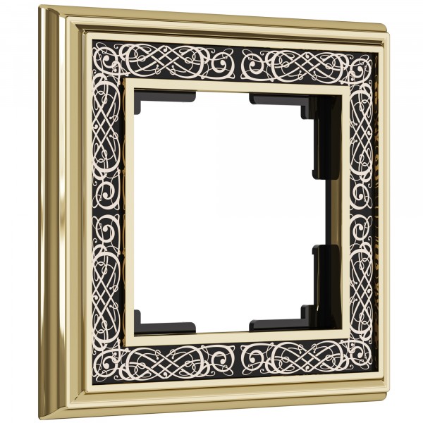 Рамка на 1 пост WL77-Frame-01 Palacio Gracia (золото/черный) - купить в Перми