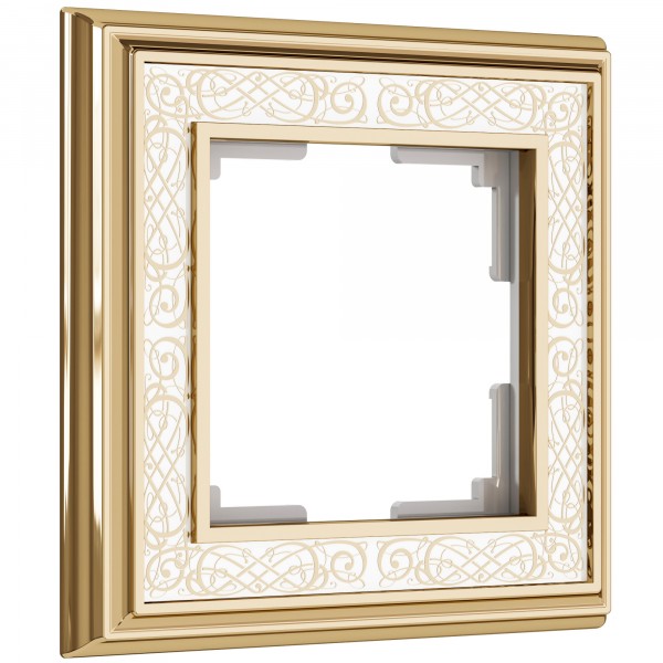 Рамка на 1 пост WL77-Frame-01 Palacio Gracia (золото/белый) - купить в Перми